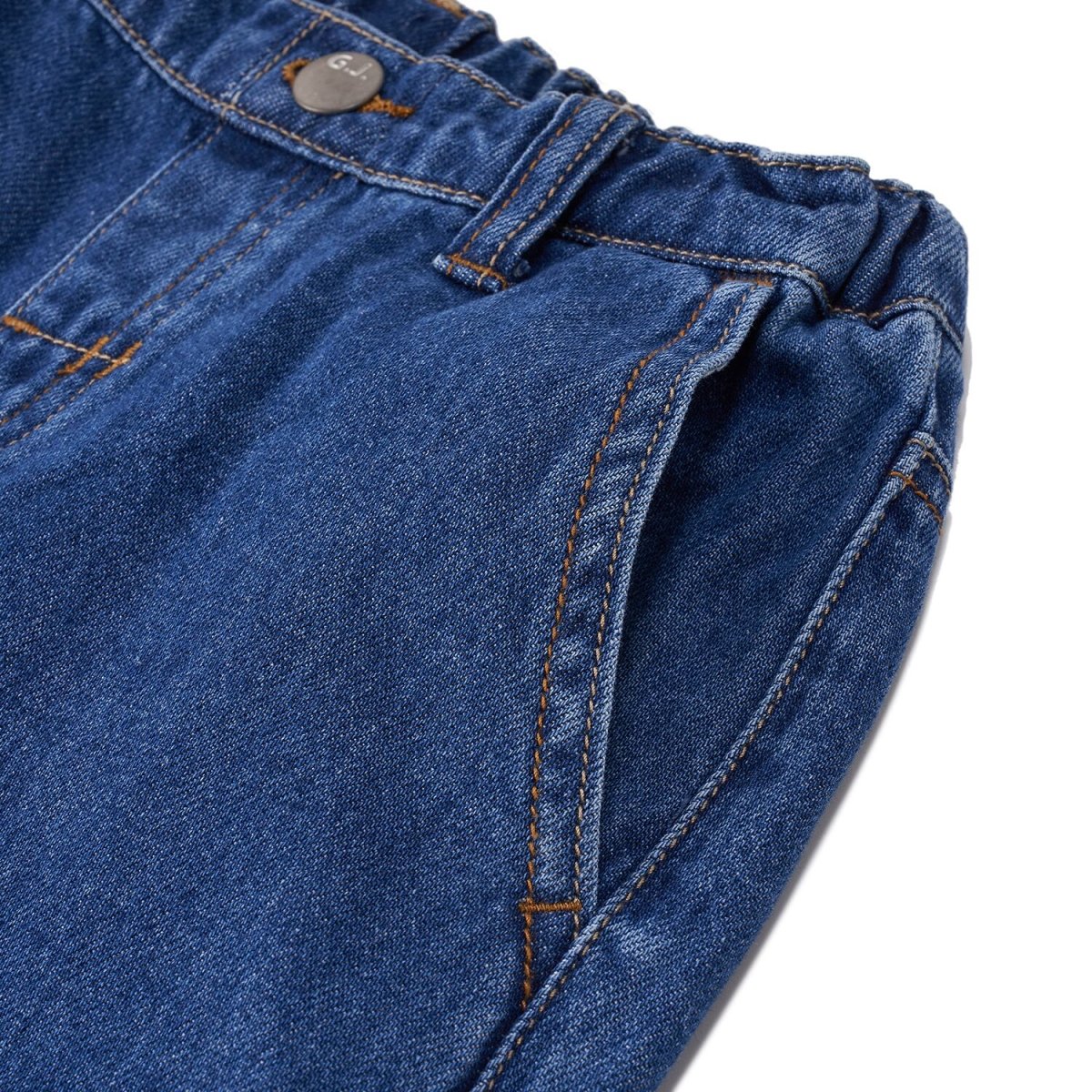 Kid's Relaxed Taper Mid - Rise Elastic Waist Denim Jeans 4 Y - Shop Giordano