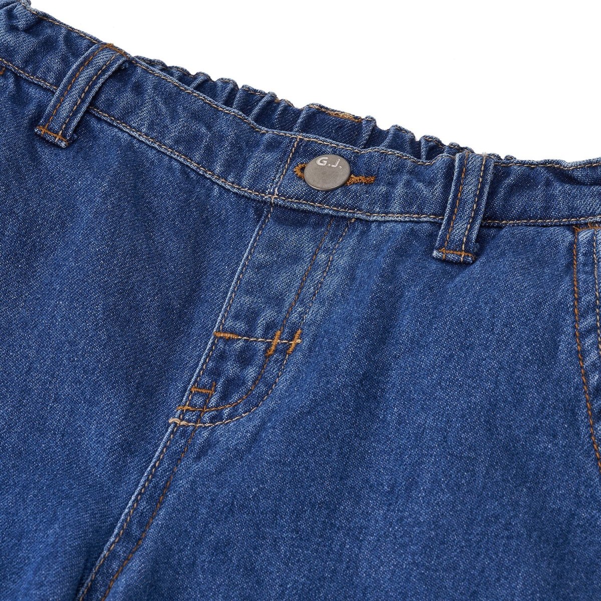 Kid's Relaxed Taper Mid - Rise Elastic Waist Denim Jeans 4 Y - Shop Giordano