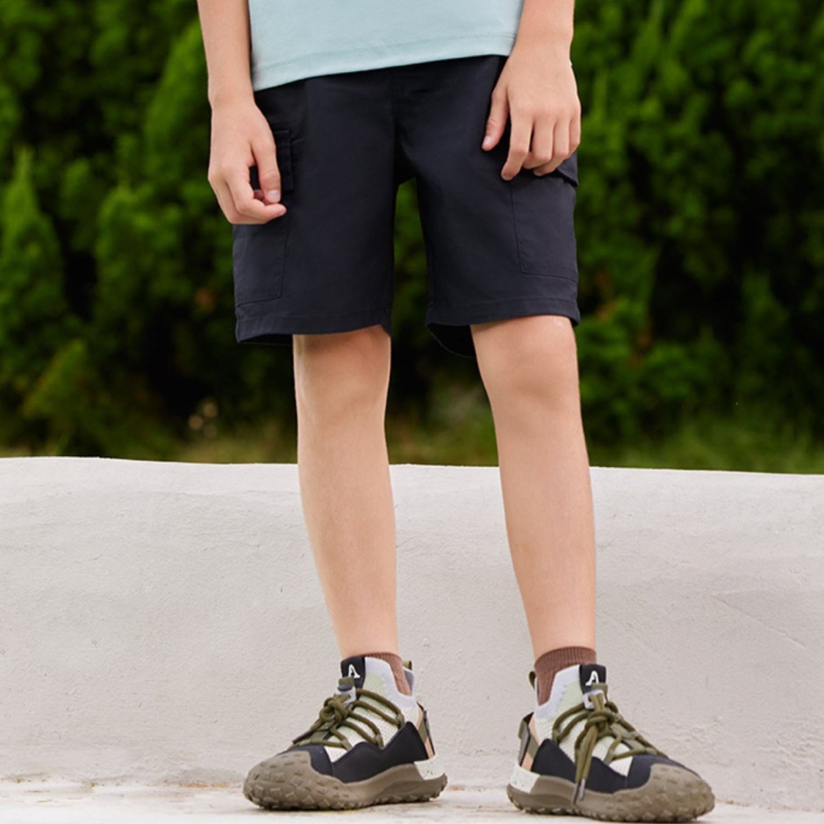 Kids’ Twill Comfort Fit Elastic Waist Shorts - Giordano