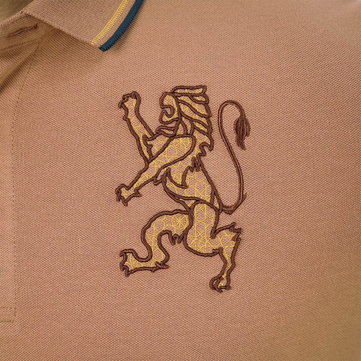 Men's 3D Lion Polo: Slim Fit, Bold Embroidery, Premium Pique - Giordano