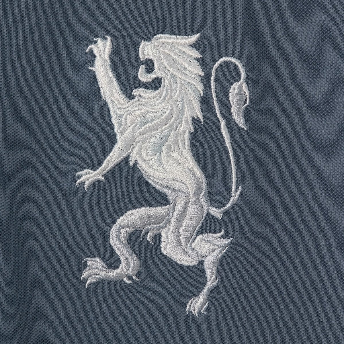 Men's 3D Lion Polo: Slim Fit, Bold Embroidery, Premium Pique - Giordano