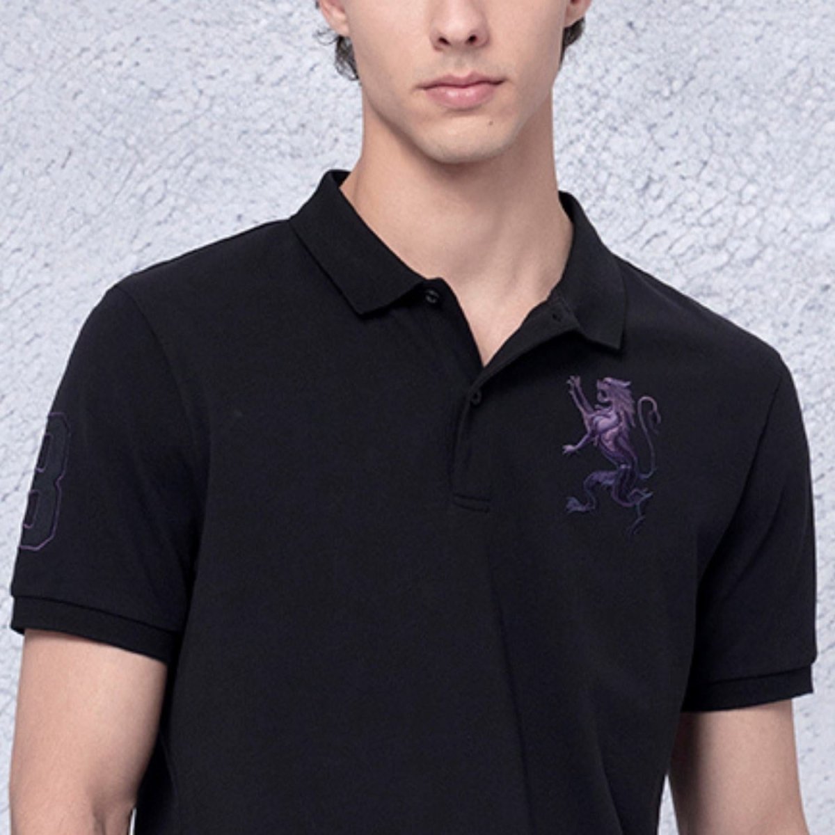 Men's 3D Lion Polo: Slim Fit, Bold Embroidery, Premium Pique - Giordano