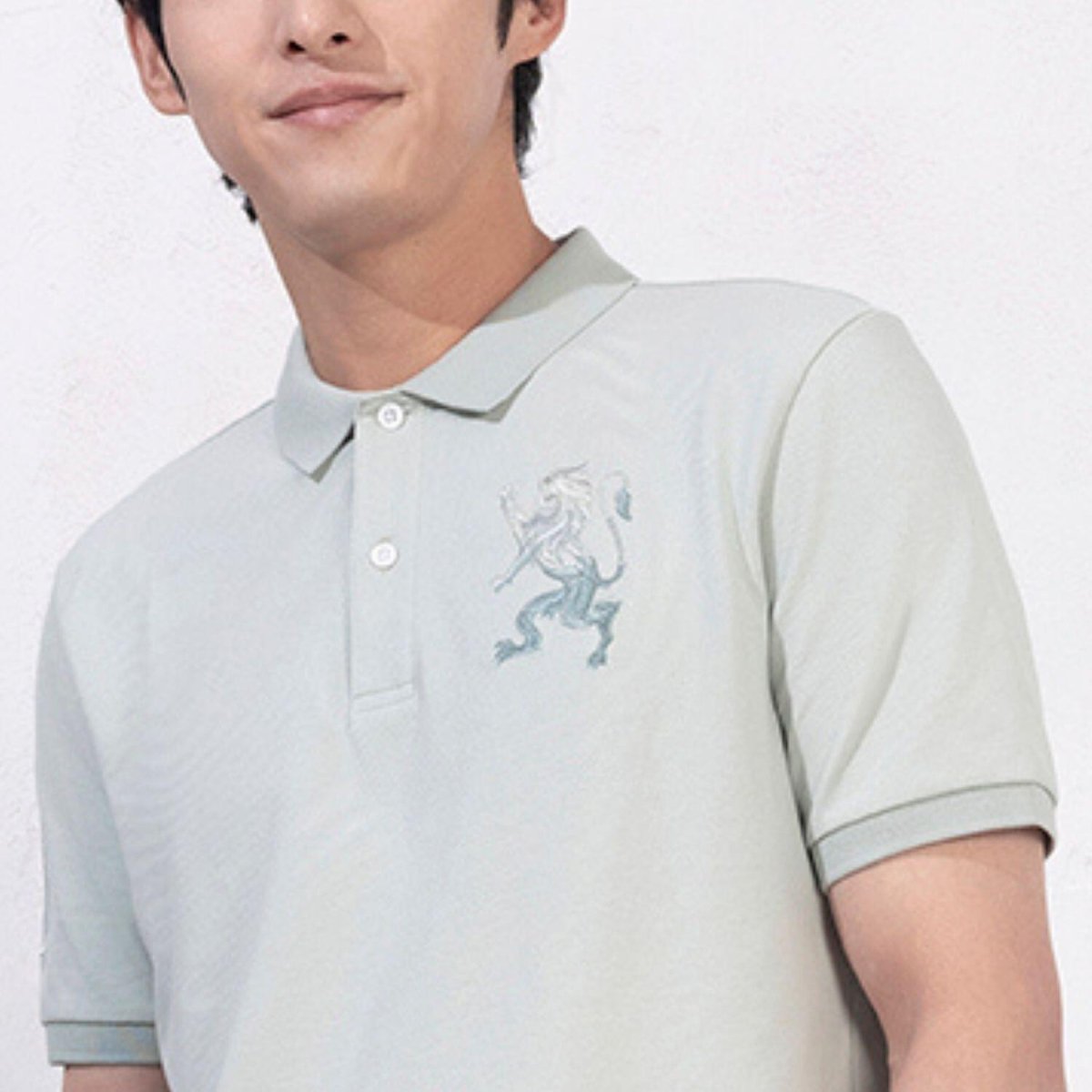 Men's 3D Lion Polo: Slim Fit, Bold Embroidery, Premium Pique - Giordano
