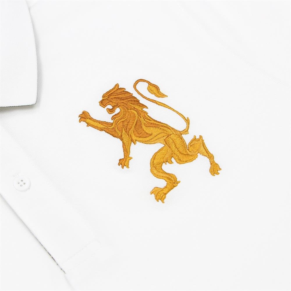 Men's 3D Lion Polo: Slim Fit, Bold Embroidery, Premium Pique - Giordano