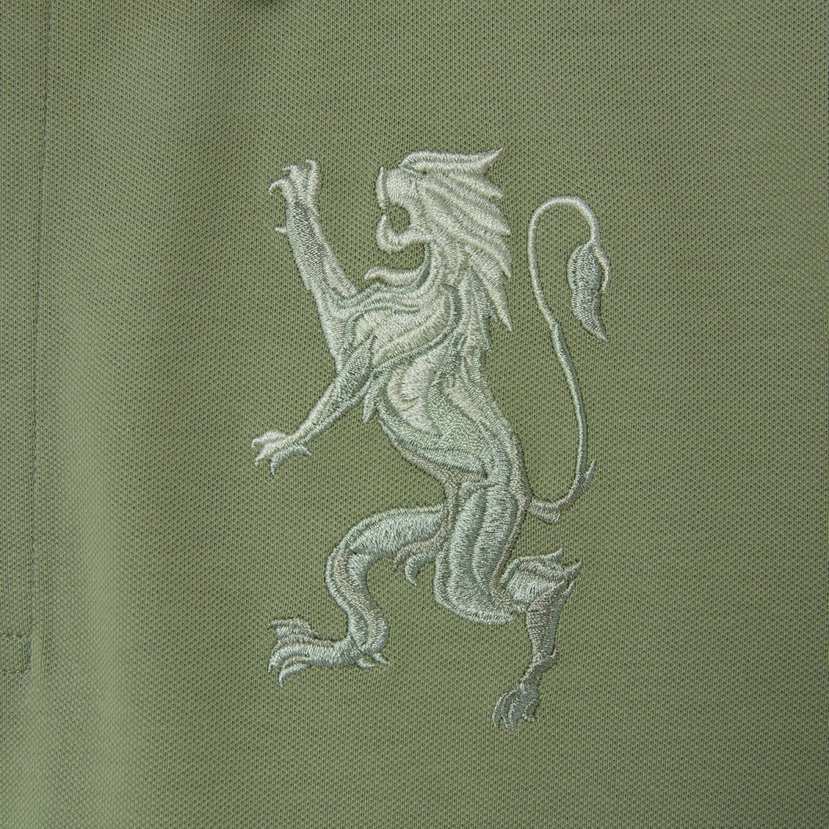 Men's 3D Lion Polo: Slim Fit, Bold Embroidery, Premium Pique - Giordano