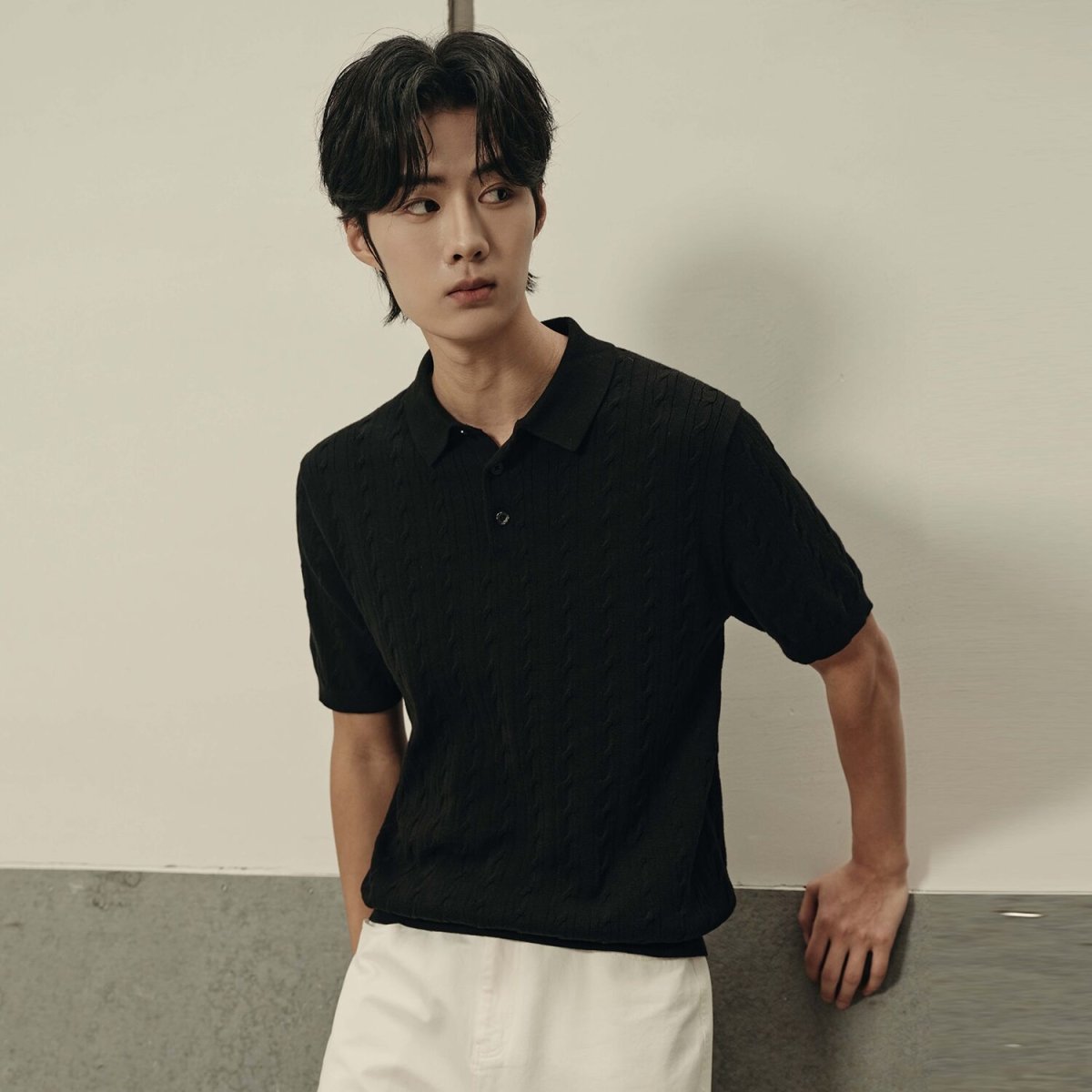 Men’S Cable Knit Polo Pullover | Korea Collection - Giordano