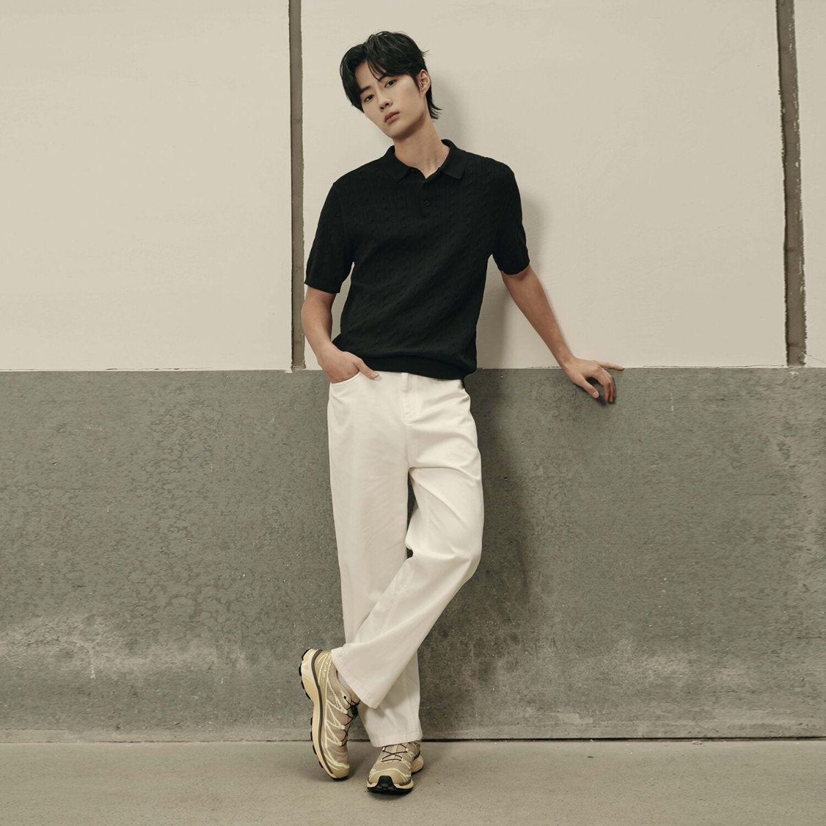 Men’S Cable Knit Polo Pullover | Korea Collection - Giordano