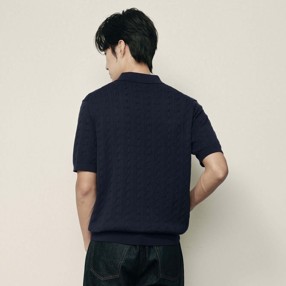 Men’S Cable Knit Polo Pullover | Korea Collection - Giordano