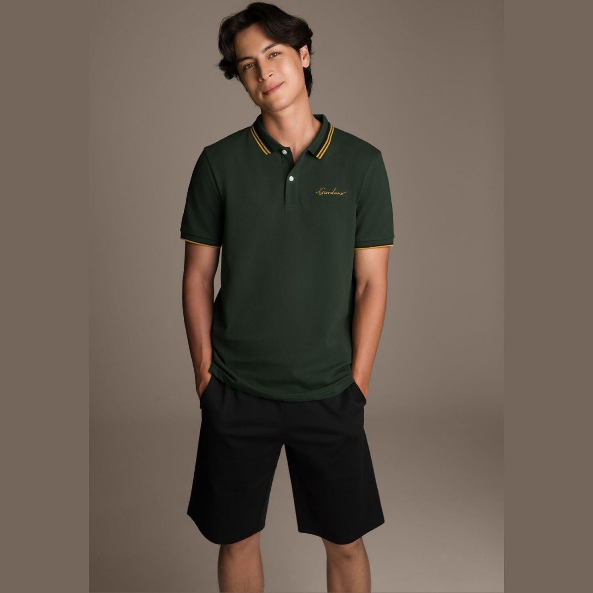 Men's Classic Slim Fit Polo With Signature Embroidery - Giordano