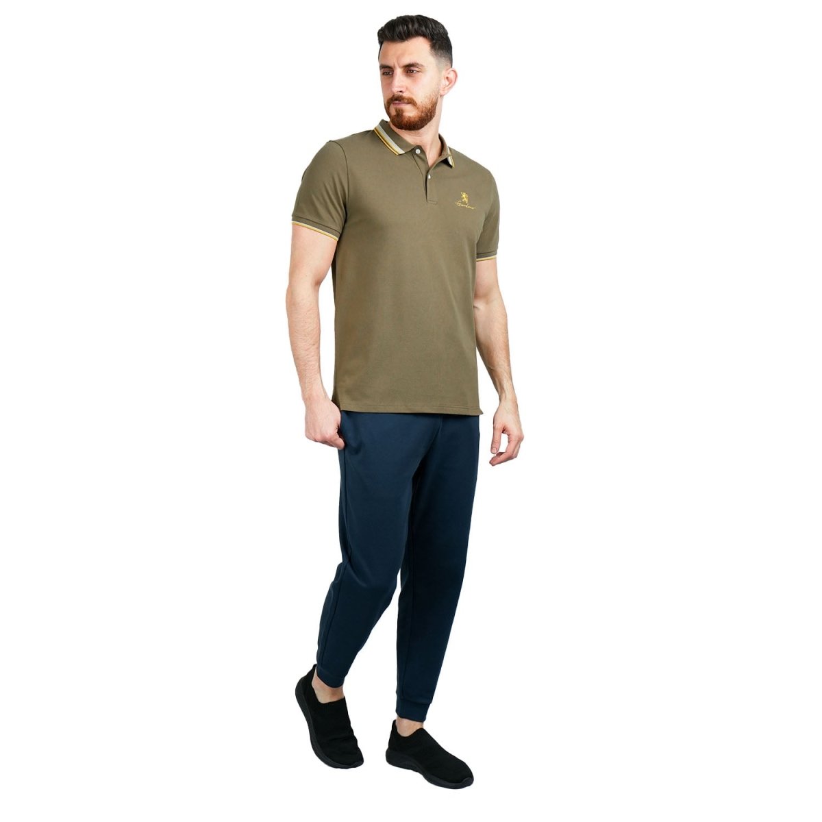 Men's Classic Slim Fit Polo With Signature Embroidery - Giordano
