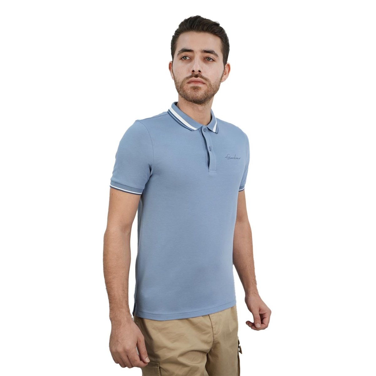 Men's Classic Slim Fit Polo With Signature Embroidery - Giordano