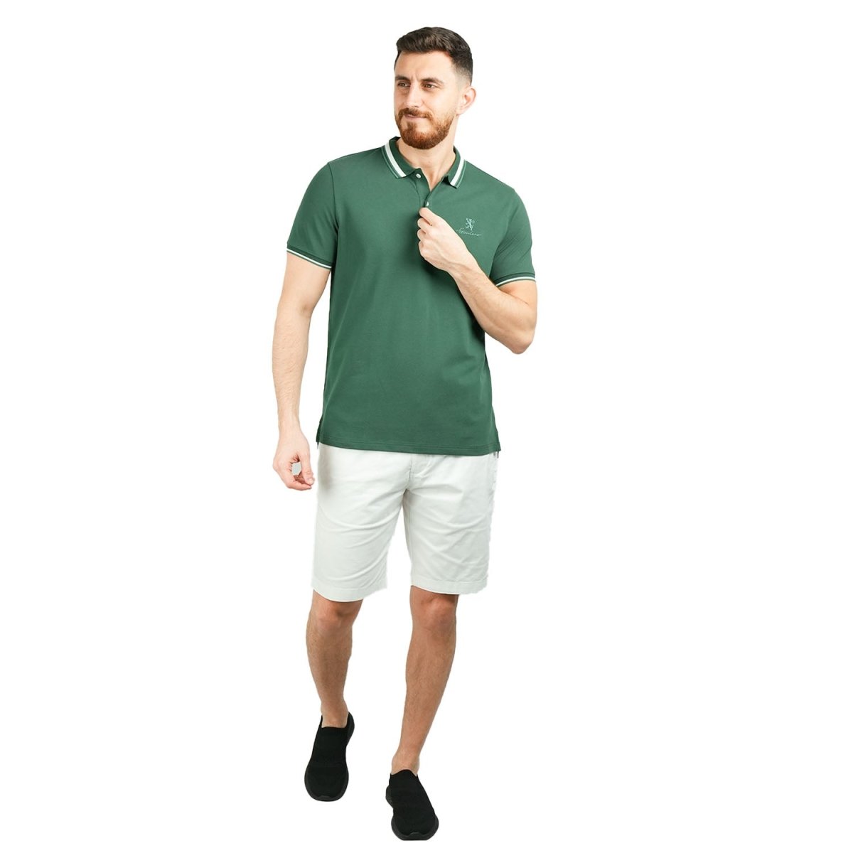 Men's Classic Slim Fit Polo With Signature Embroidery - Giordano