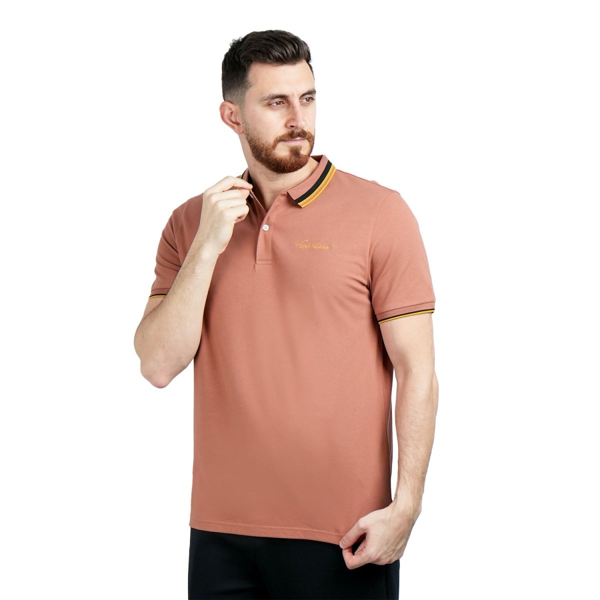 Men's Classic Slim Fit Polo With Signature Embroidery - Giordano
