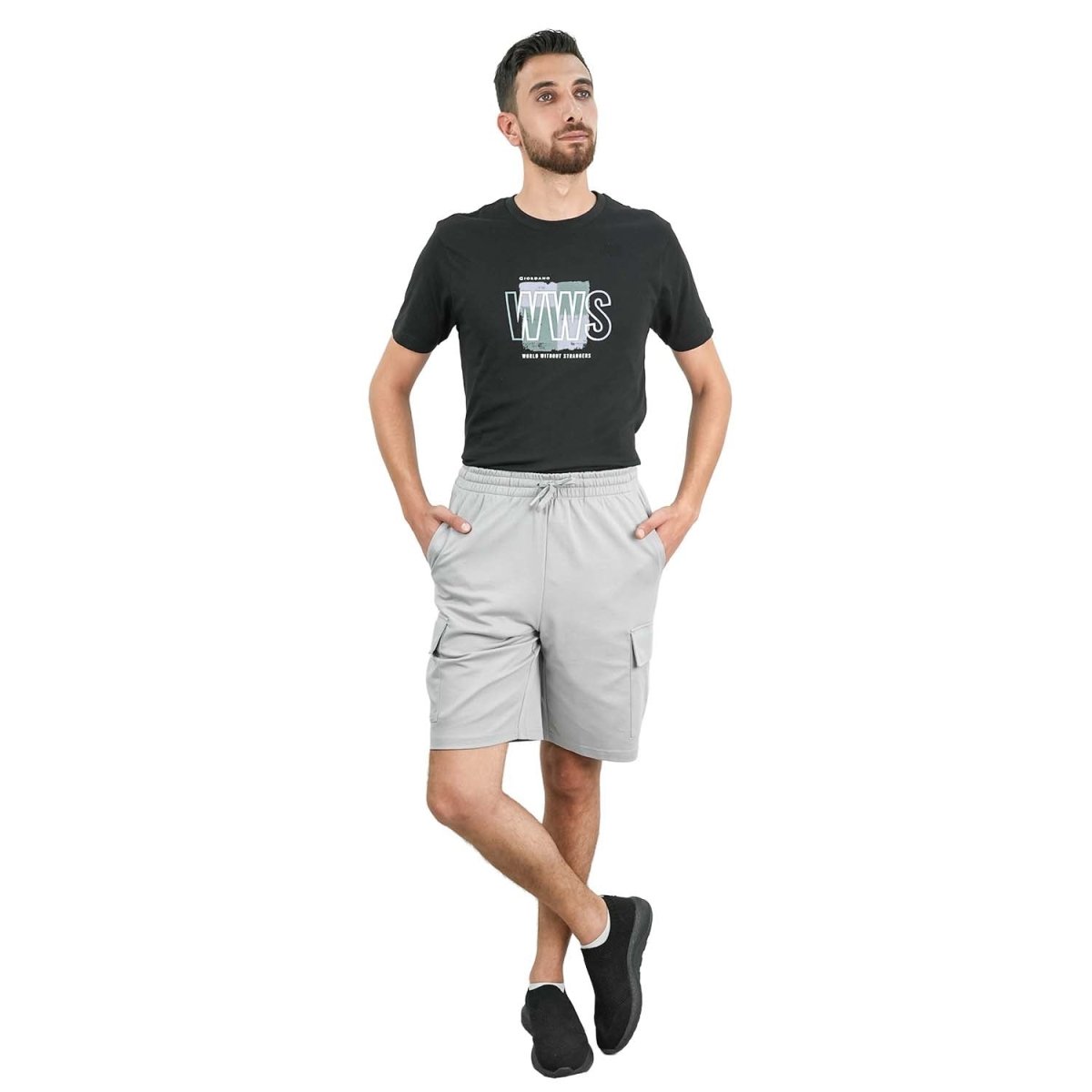 Men's Cotton Blend Interlock Relaxed Fit Shorts - Giordano
