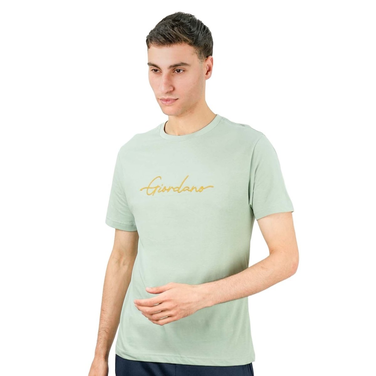 Men's Cotton Crewneck Tee With Signature Print - Giordano
