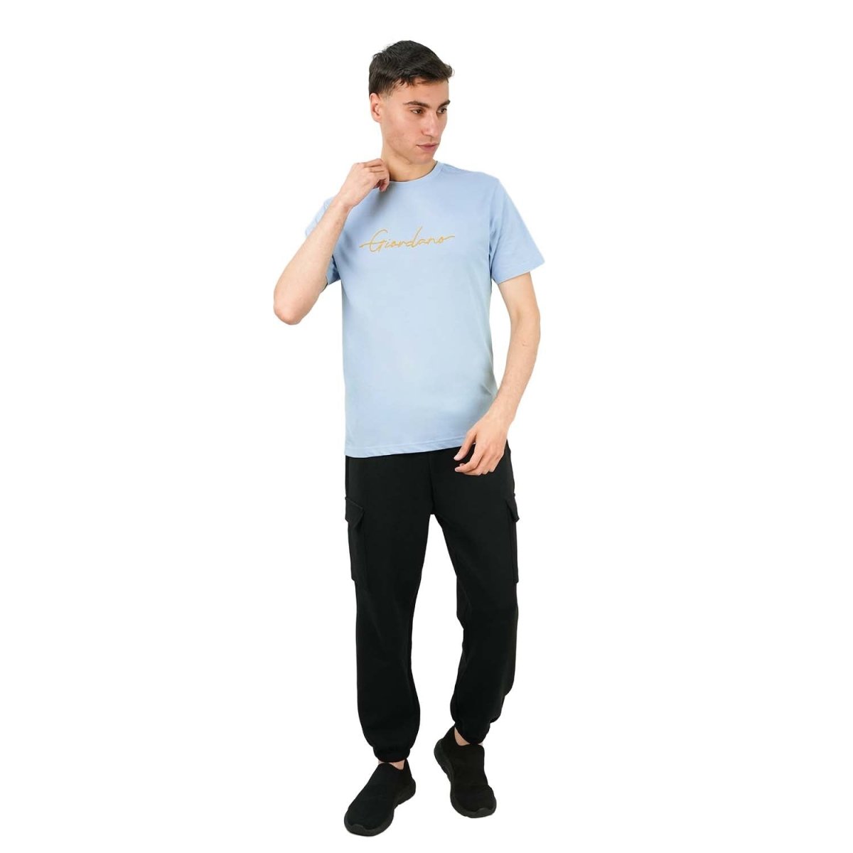 Men's Cotton Crewneck Tee With Signature Print - Giordano