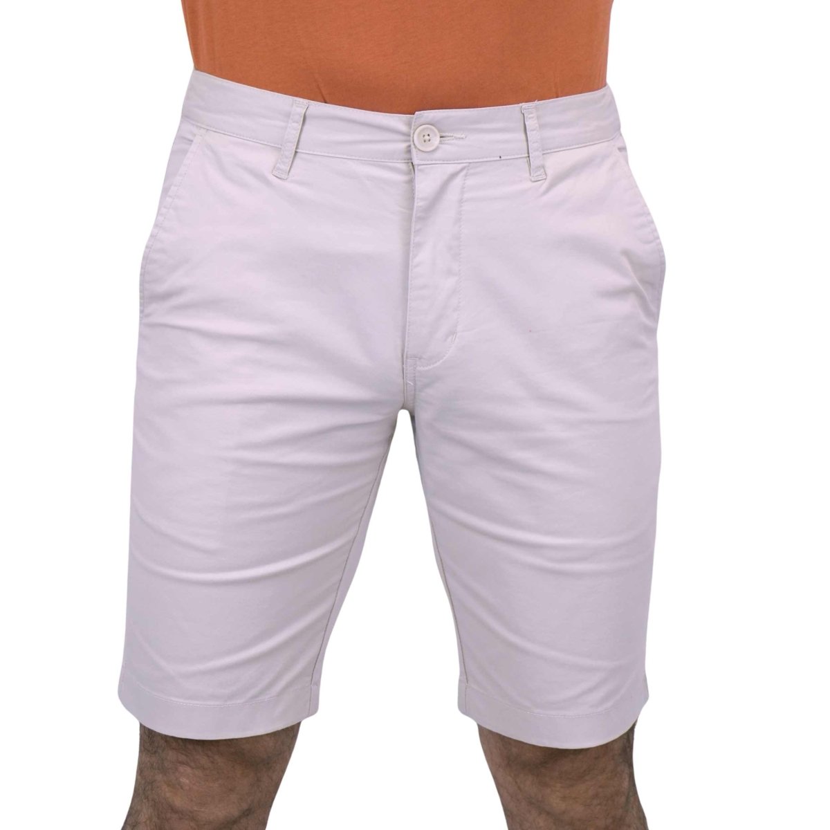 Men's Cotton Elastane Twill Low Rise Slim Fit Bermuda Shorts - Giordano