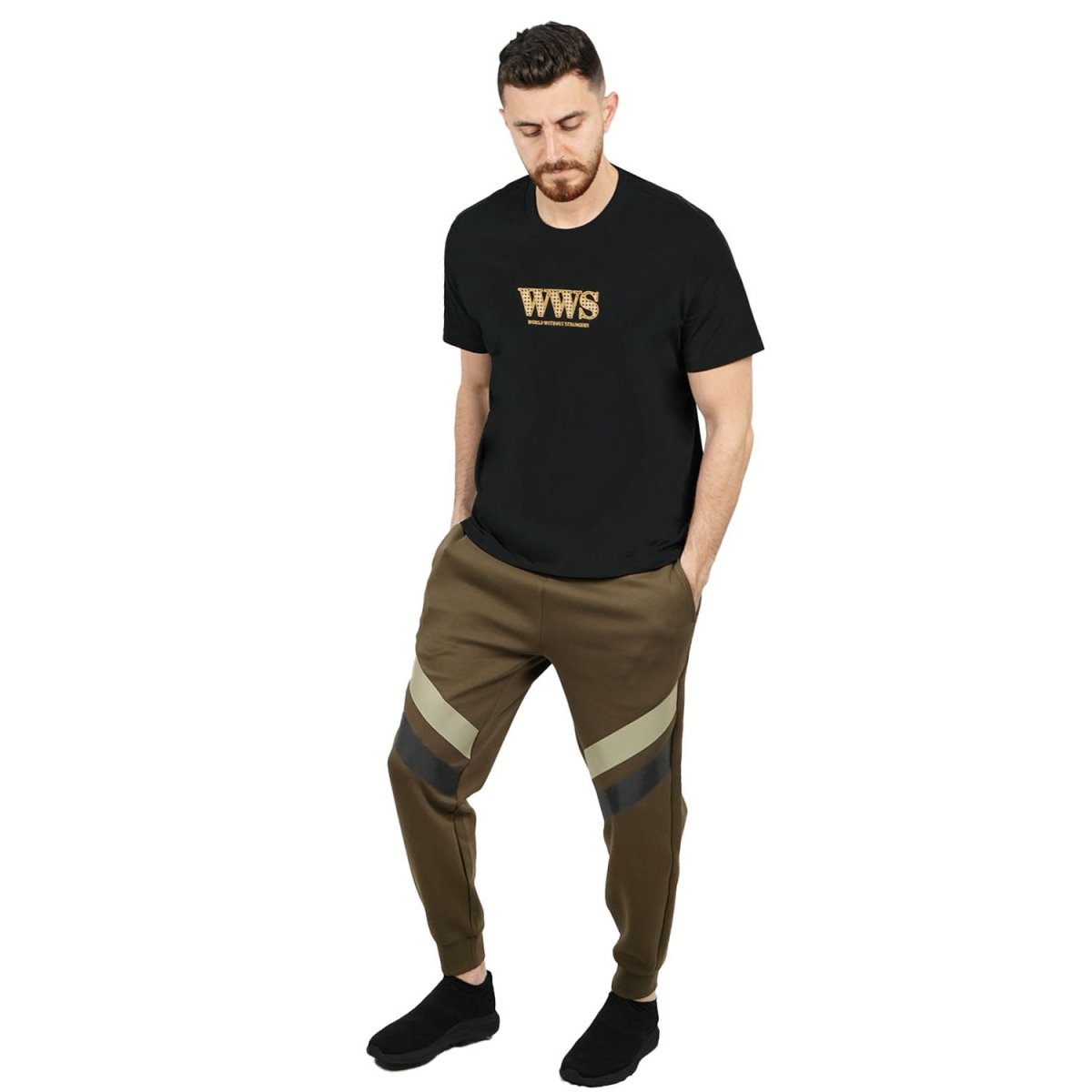 Men's Cotton Jersey Crewneck Short Sleeve Slim Fit Wws Print Tee S - Shop Giordano