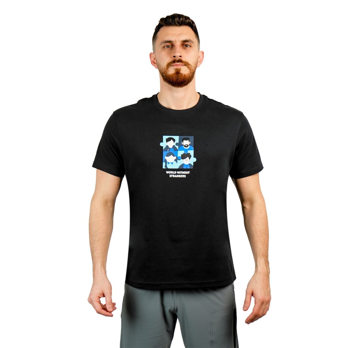 Men's Cotton Jersey Crewneck Short Sleeve Slim Fit Wws Print Tee S - Shop Giordano