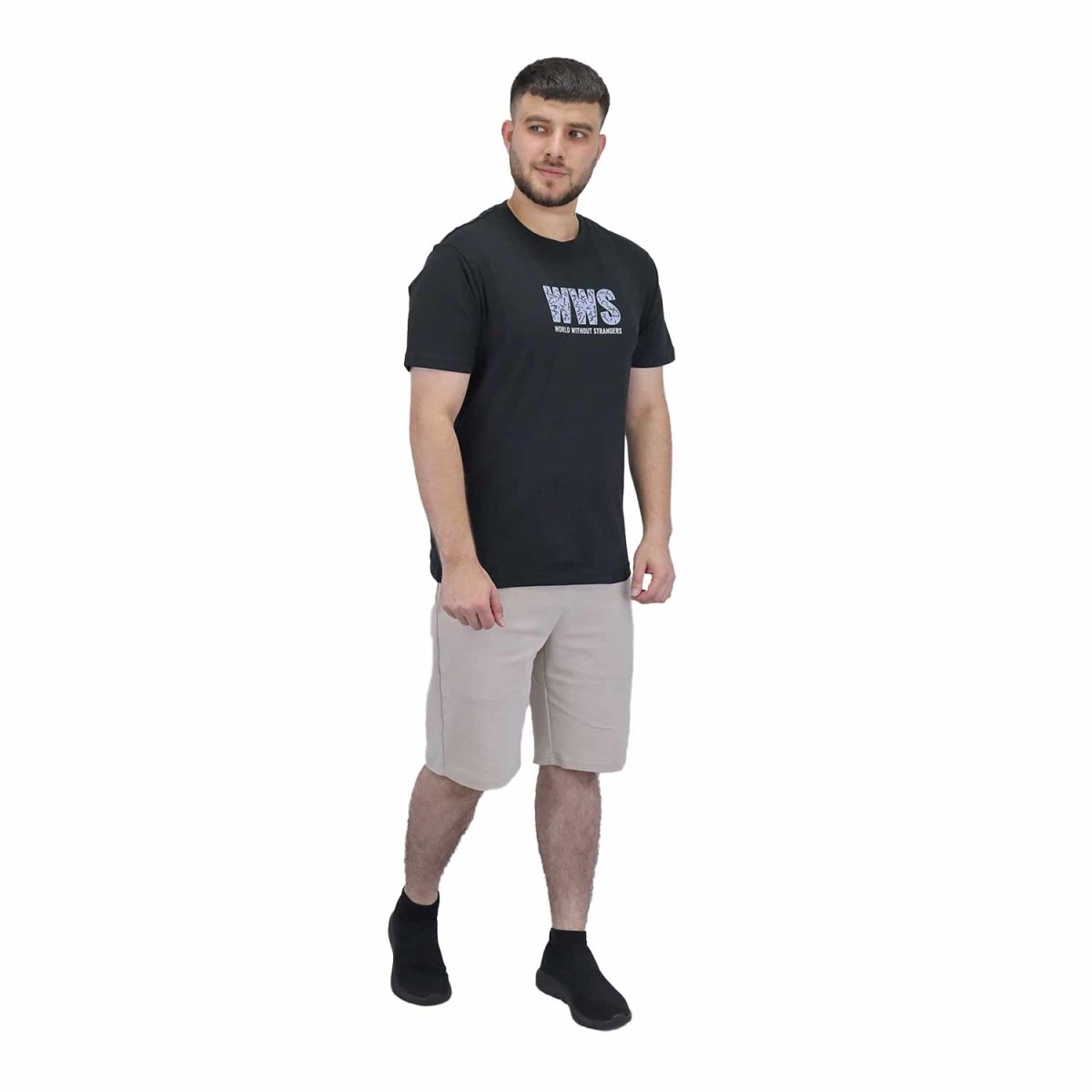 Men's Cotton Jersey Crewneck Short Sleeve Slim Fit Wws Print Tee - Giordano