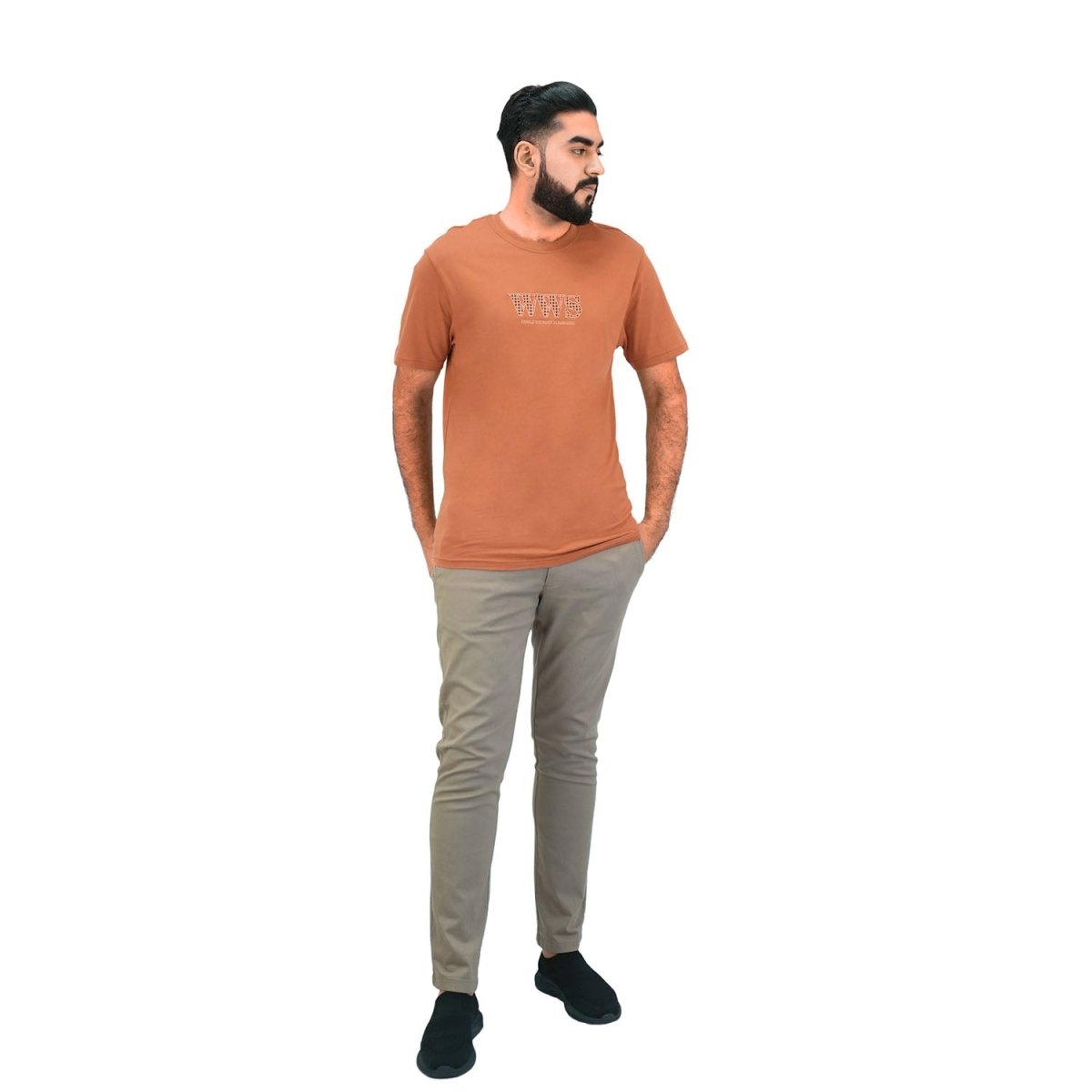Men's Cotton Jersey Crewneck Short Sleeve Slim Fit Wws Print Tee - Giordano