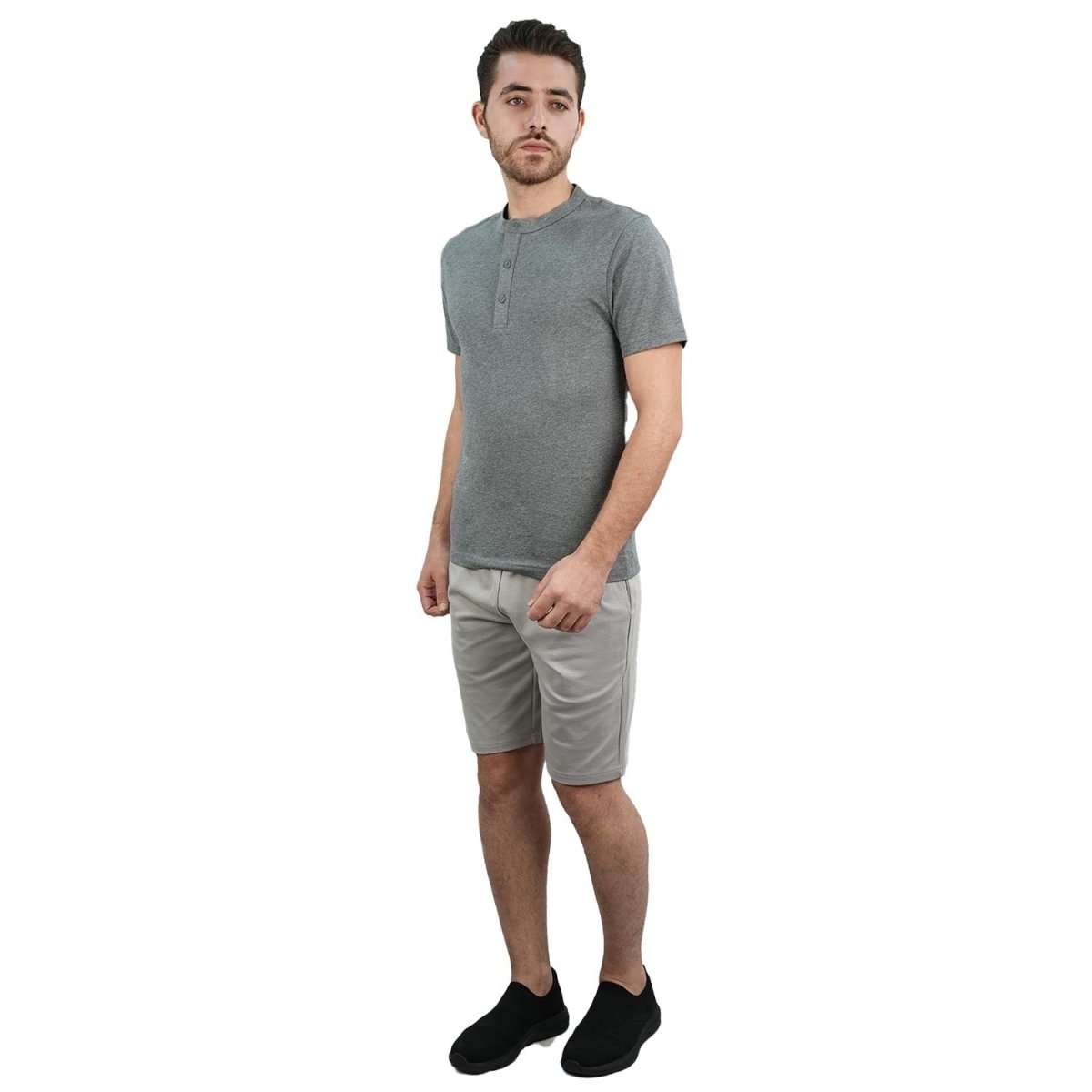 Men's Cotton Jersey Slim Fit Henley Tee - Giordano