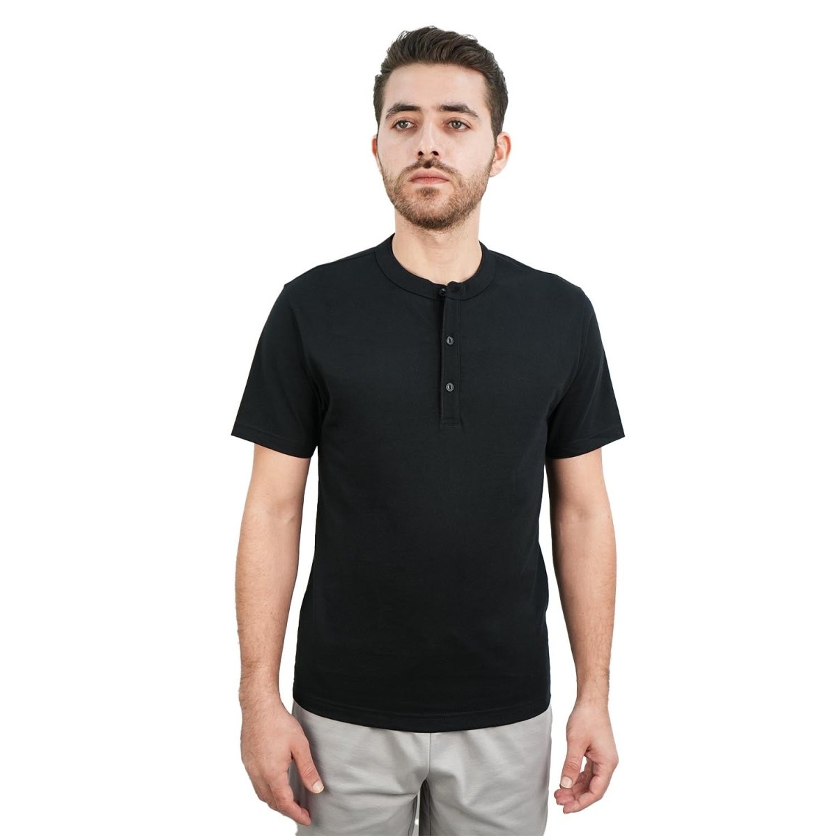 Men's Cotton Jersey Slim Fit Henley Tee - Giordano