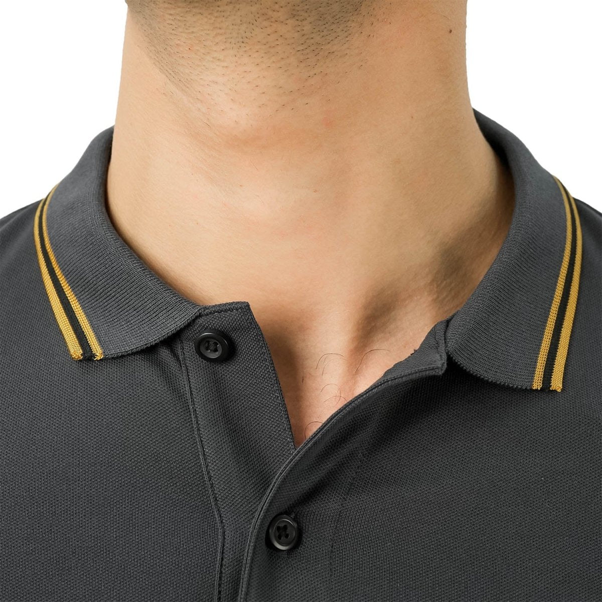 Men's Cotton Lycra Pique Polo - Slim Fit, Eagle Embroidery - Giordano