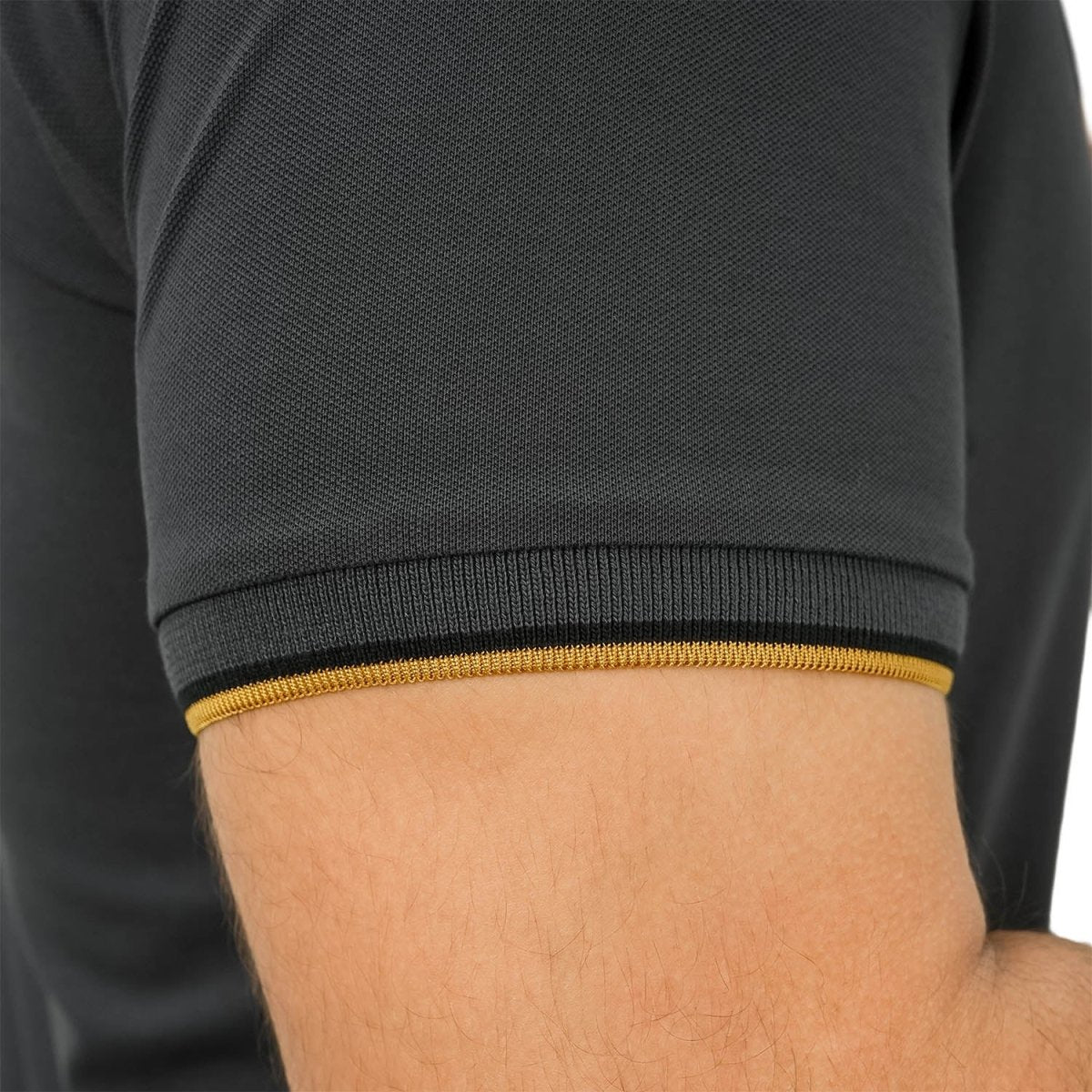 Men's Cotton Lycra Pique Polo - Slim Fit, Eagle Embroidery - Giordano