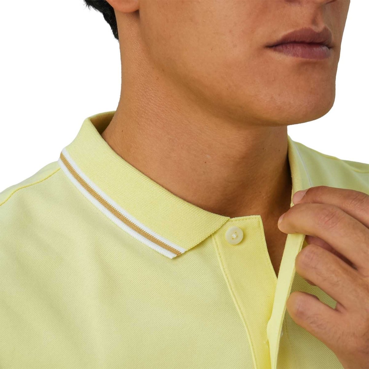 Men's Cotton Lycra Pique Polo - Slim Fit, Eagle Embroidery - Giordano