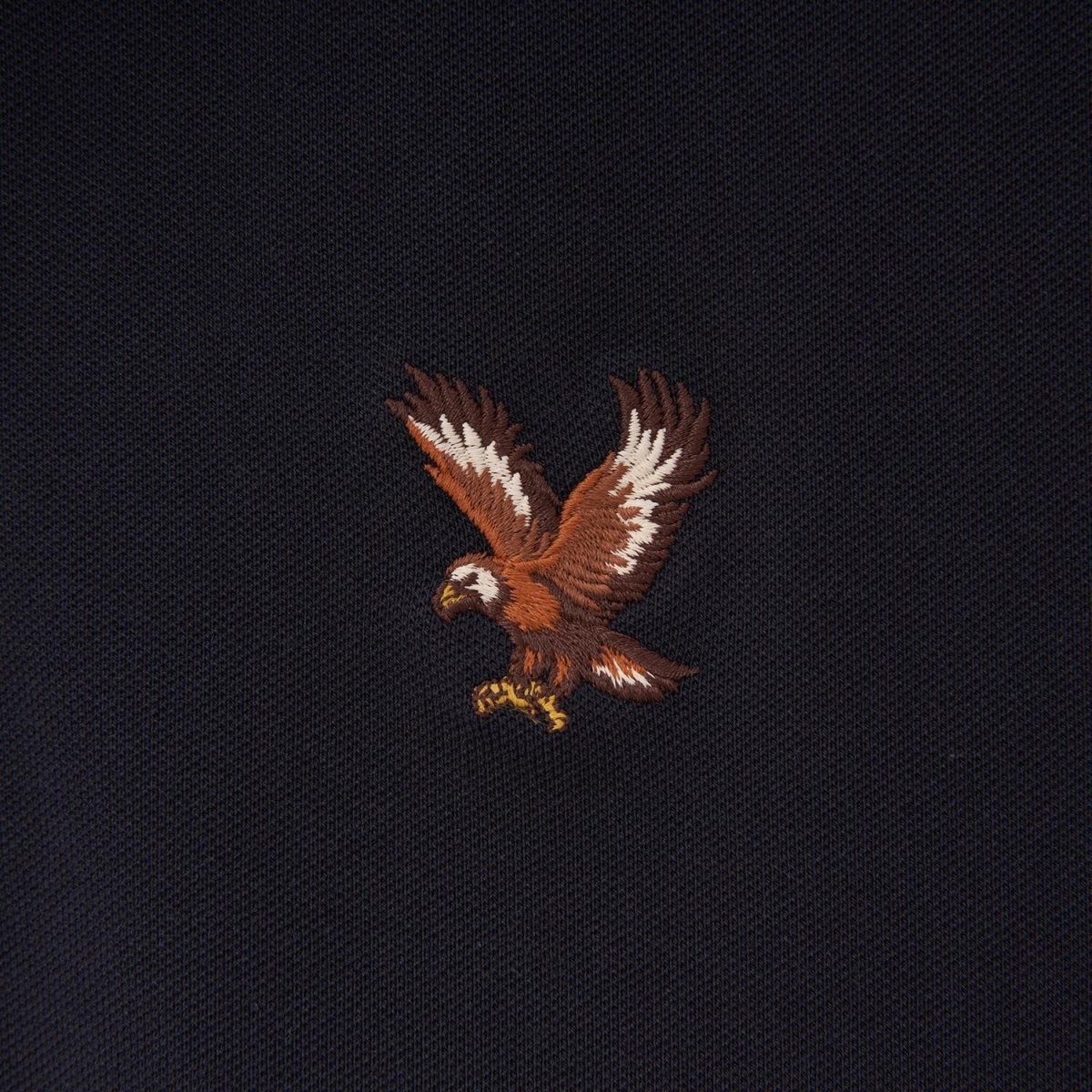Men's Cotton Lycra Pique Polo - Slim Fit, Eagle Embroidery - Giordano