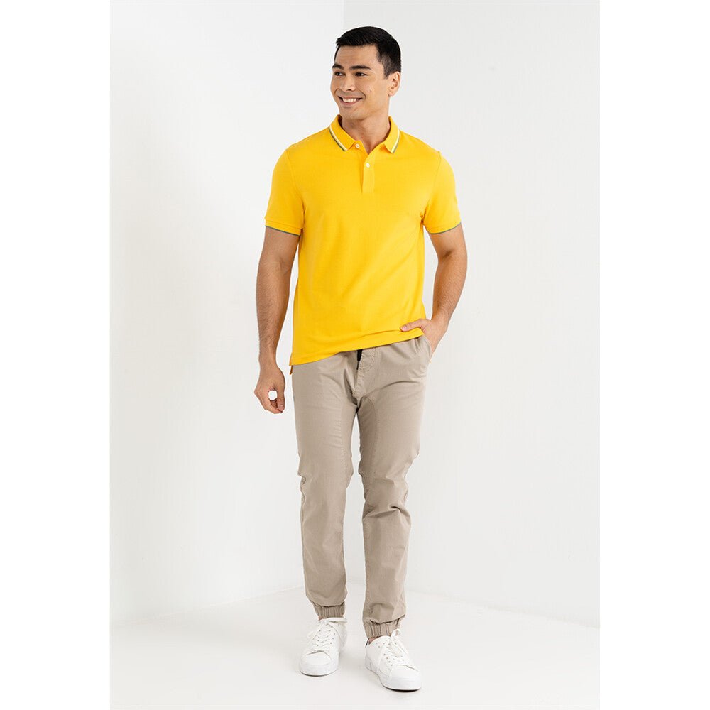 Men's Cotton Lycra Pique Slim Fit Polo - Giordano