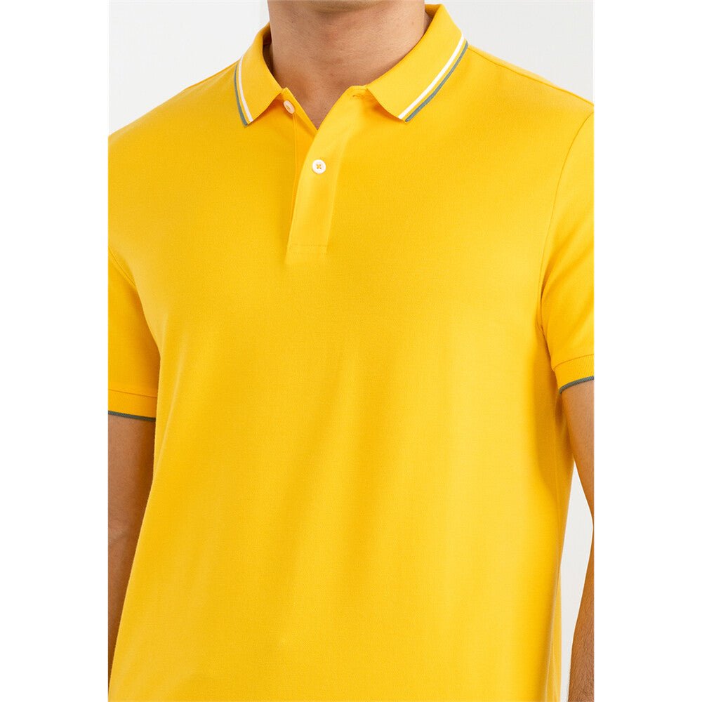 Men's Cotton Lycra Pique Slim Fit Polo - Giordano