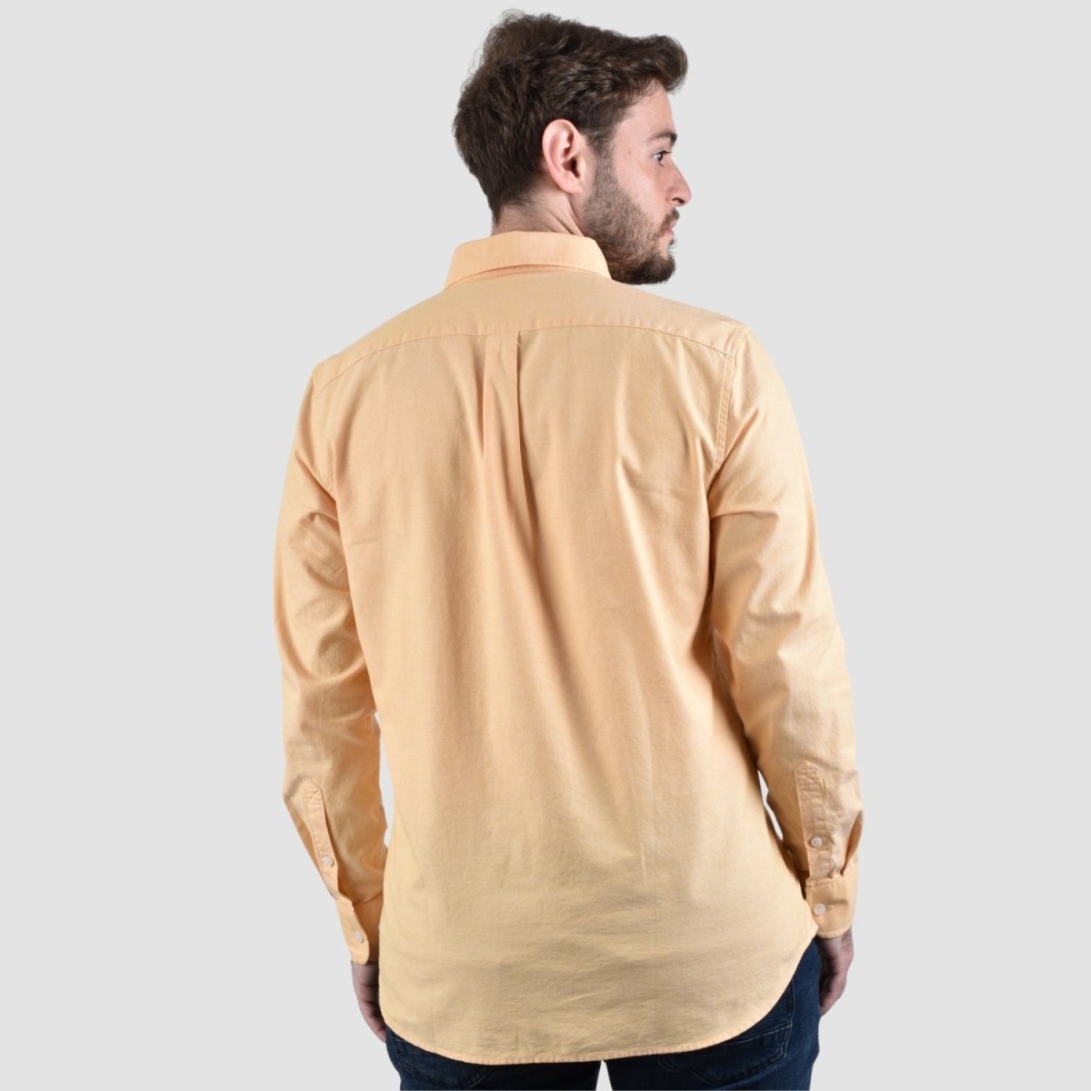 Men's Cotton Oxford Full Opening Long Sleeve Slim Fit Shirt - Giordano
