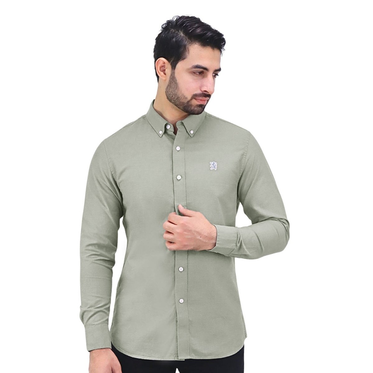 Men's Cotton Oxford Full Opening Long Sleeve Slim Fit Shirt - Giordano