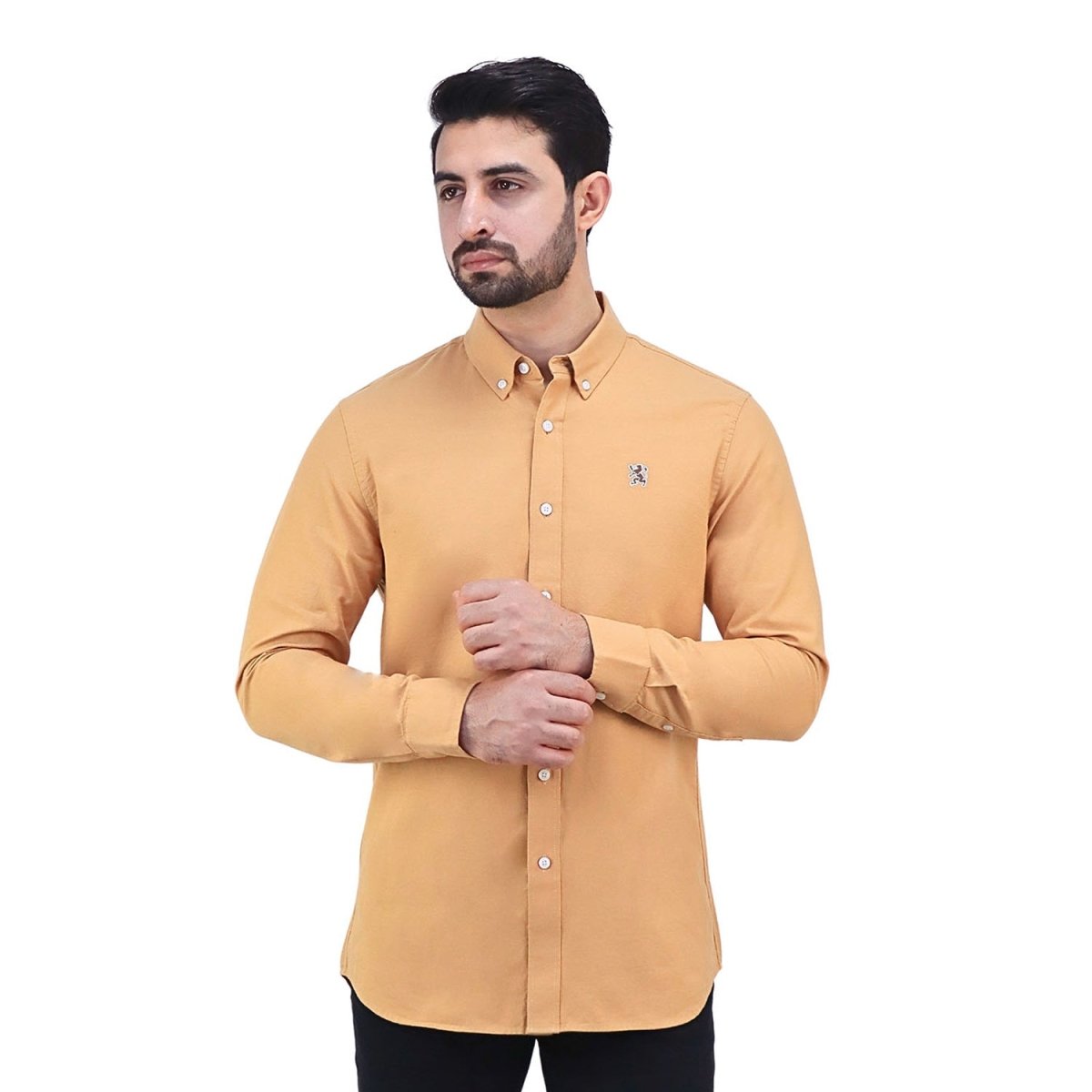 Men's Cotton Oxford Full Opening Long Sleeve Slim Fit Shirt - Giordano