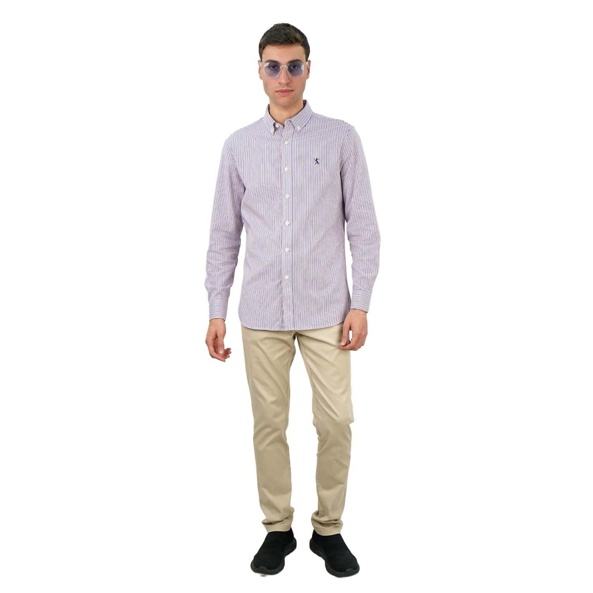 Men's Cotton Oxford Full Opening Long Sleeve Slim Fit Shirt S - Shop Giordano