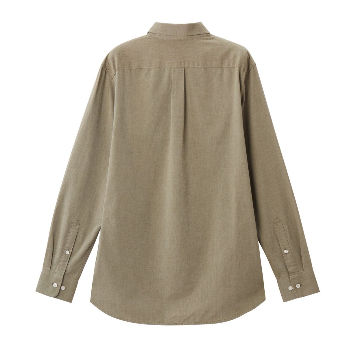 Men's Cotton Oxford Shirt - Small Lion Embroidery, Slim Fit, Full Button - Giordano