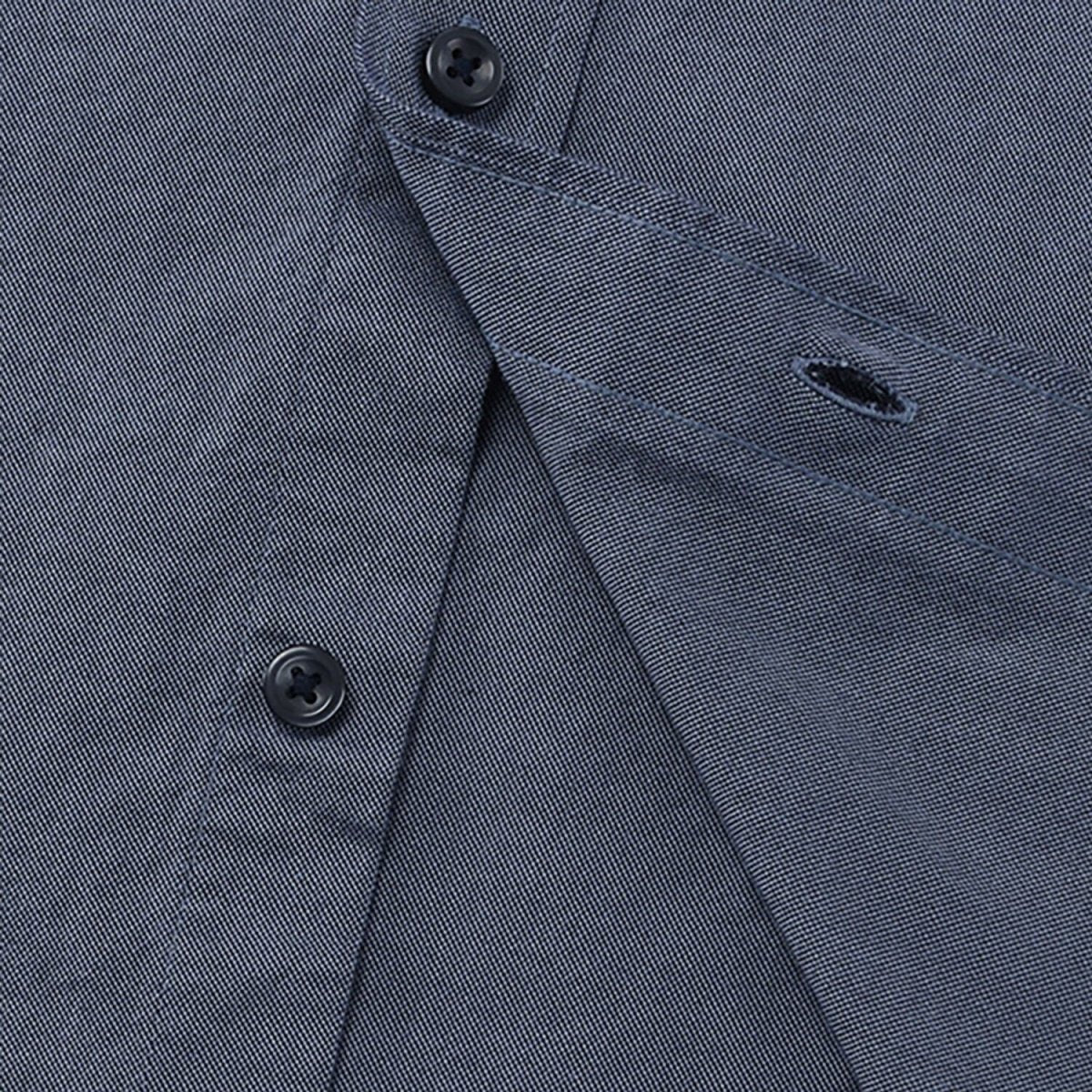 Men's Cotton Oxford Shirt - Small Lion Embroidery, Slim Fit, Full Button - Giordano