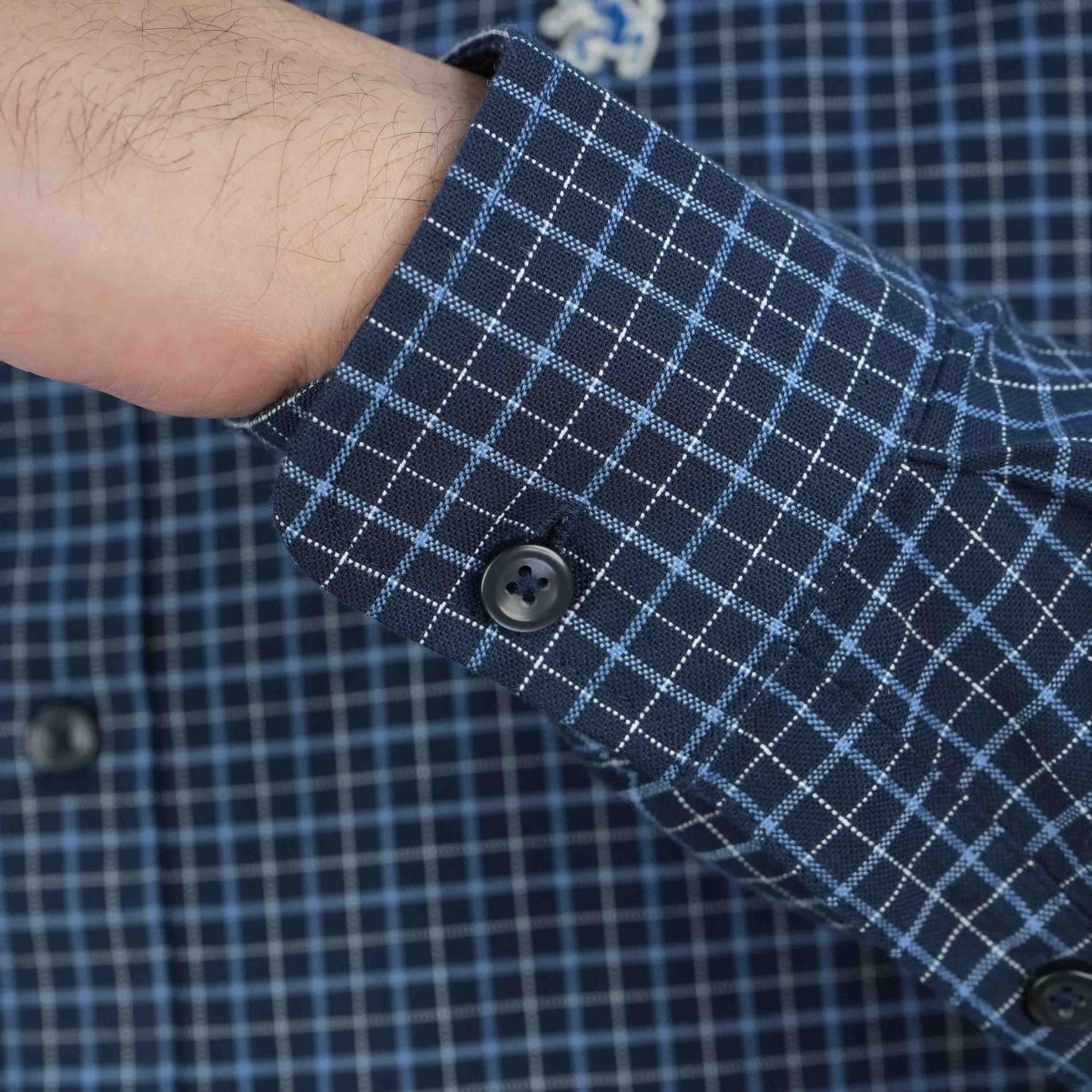 Men's Cotton Oxford Shirt - Small Lion Embroidery, Slim Fit, Full Button - Giordano