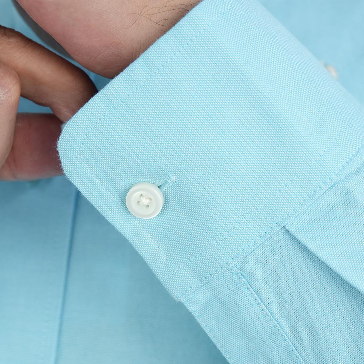 Men's Cotton Oxford Shirt - Small Lion Embroidery, Slim Fit, Full Button - Giordano