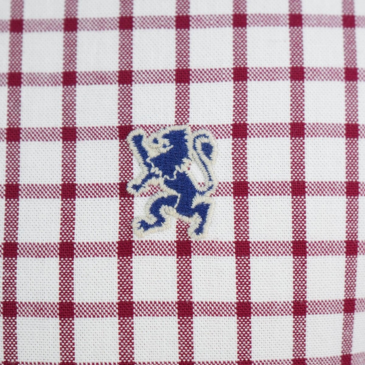 Men's Cotton Oxford Shirt - Small Lion Embroidery, Slim Fit, Full Button - Giordano