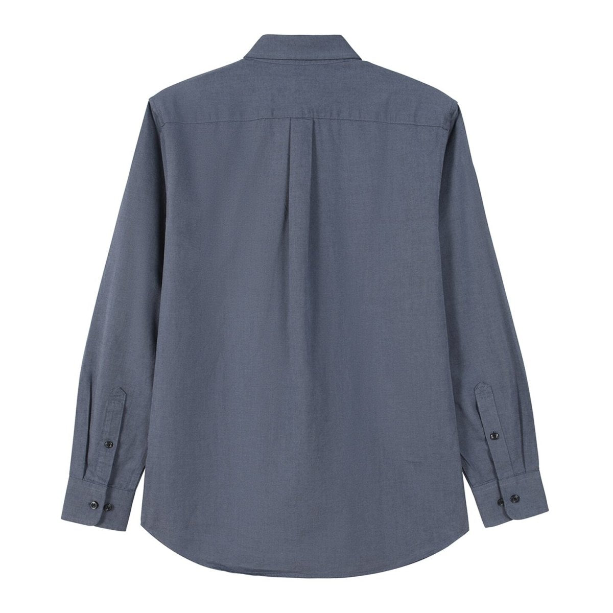Men's Cotton Oxford Shirt - Small Lion Embroidery, Slim Fit, Full Button - Giordano
