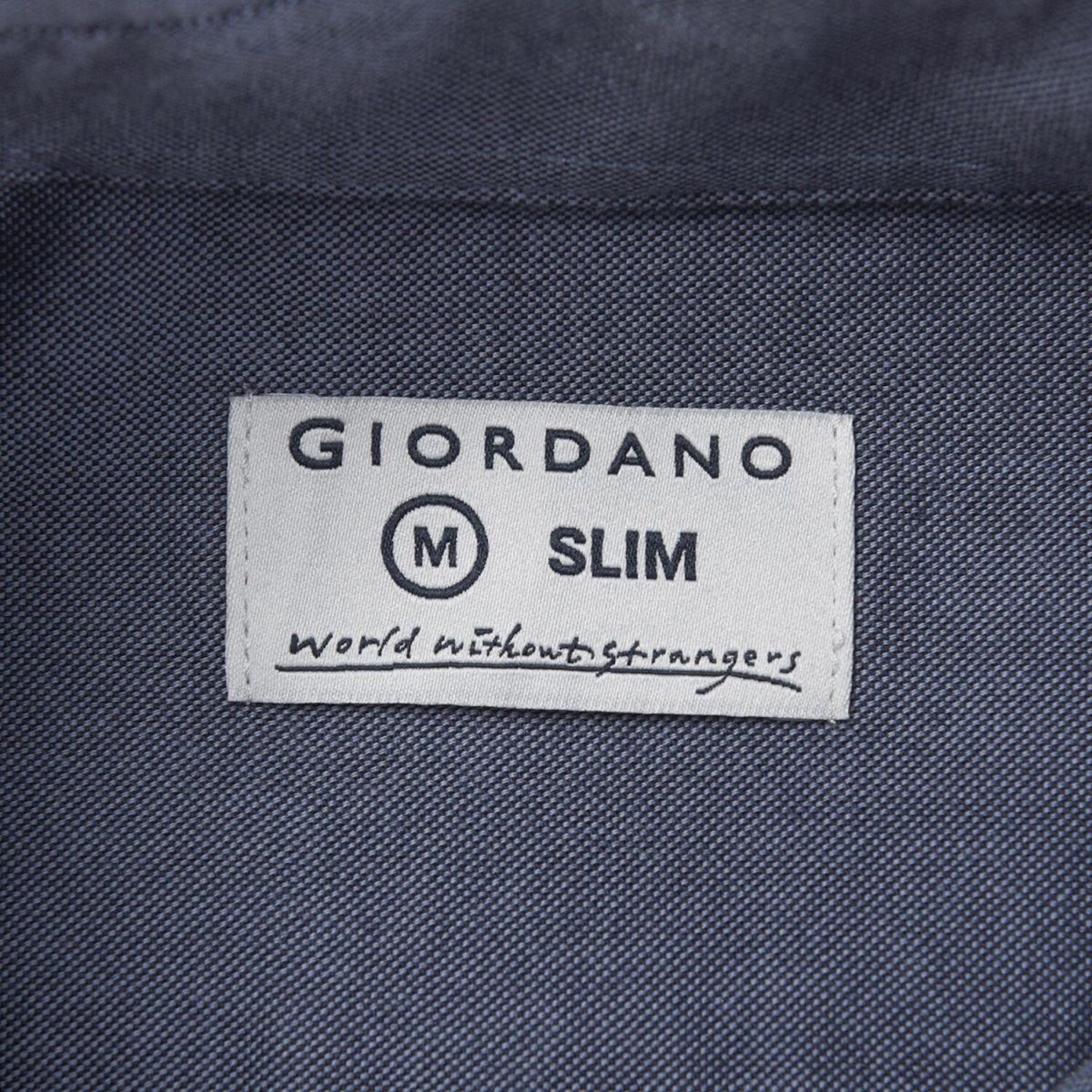Men's Cotton Oxford Shirt - Small Lion Embroidery, Slim Fit, Full Button - Giordano
