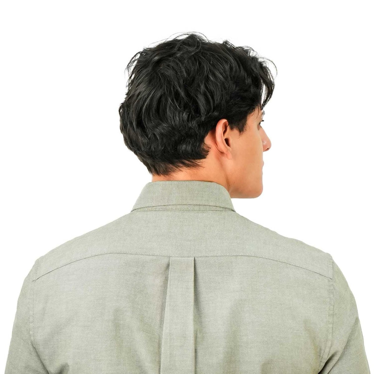 Men's Cotton Oxford Shirt - Small Lion Embroidery, Slim Fit, Full Button - Giordano