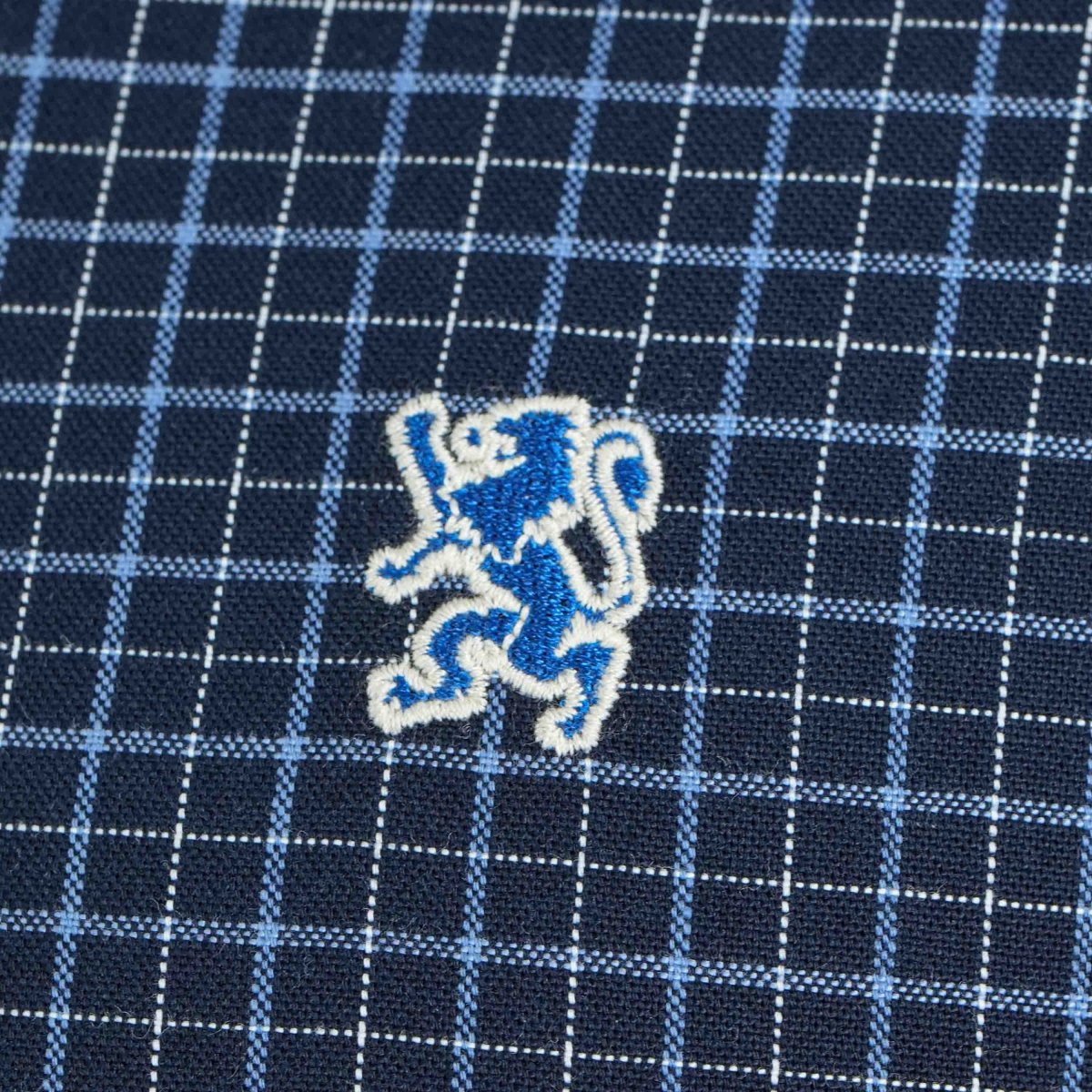 Men's Cotton Oxford Shirt - Small Lion Embroidery, Slim Fit, Full Button - Giordano