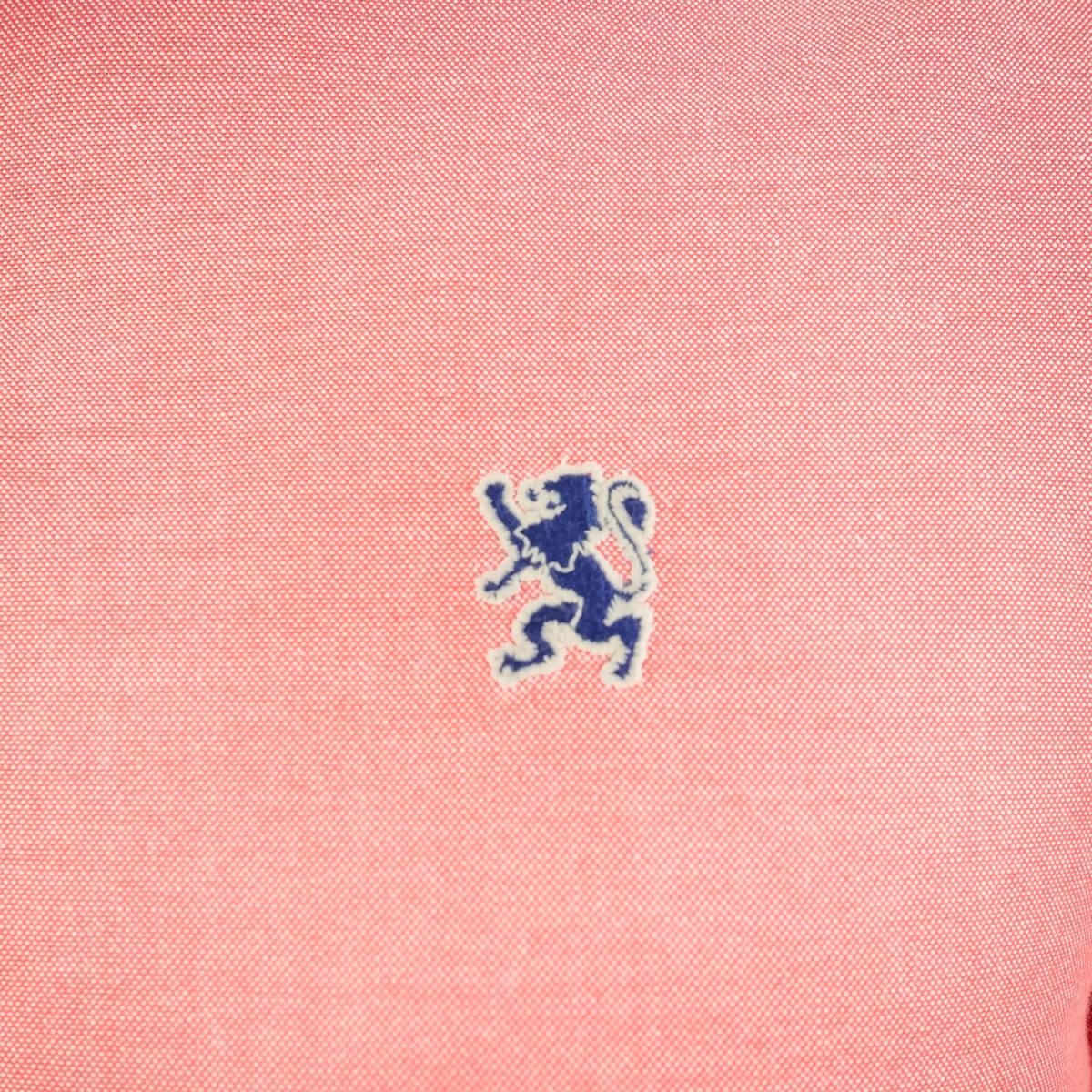 Men's Cotton Oxford Shirt - Small Lion Embroidery, Slim Fit, Full Button - Giordano