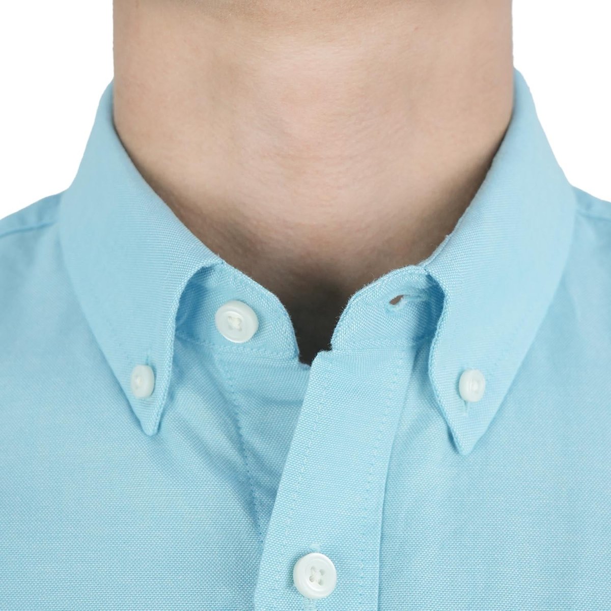 Men's Cotton Oxford Shirt - Small Lion Embroidery, Slim Fit, Full Button - Giordano