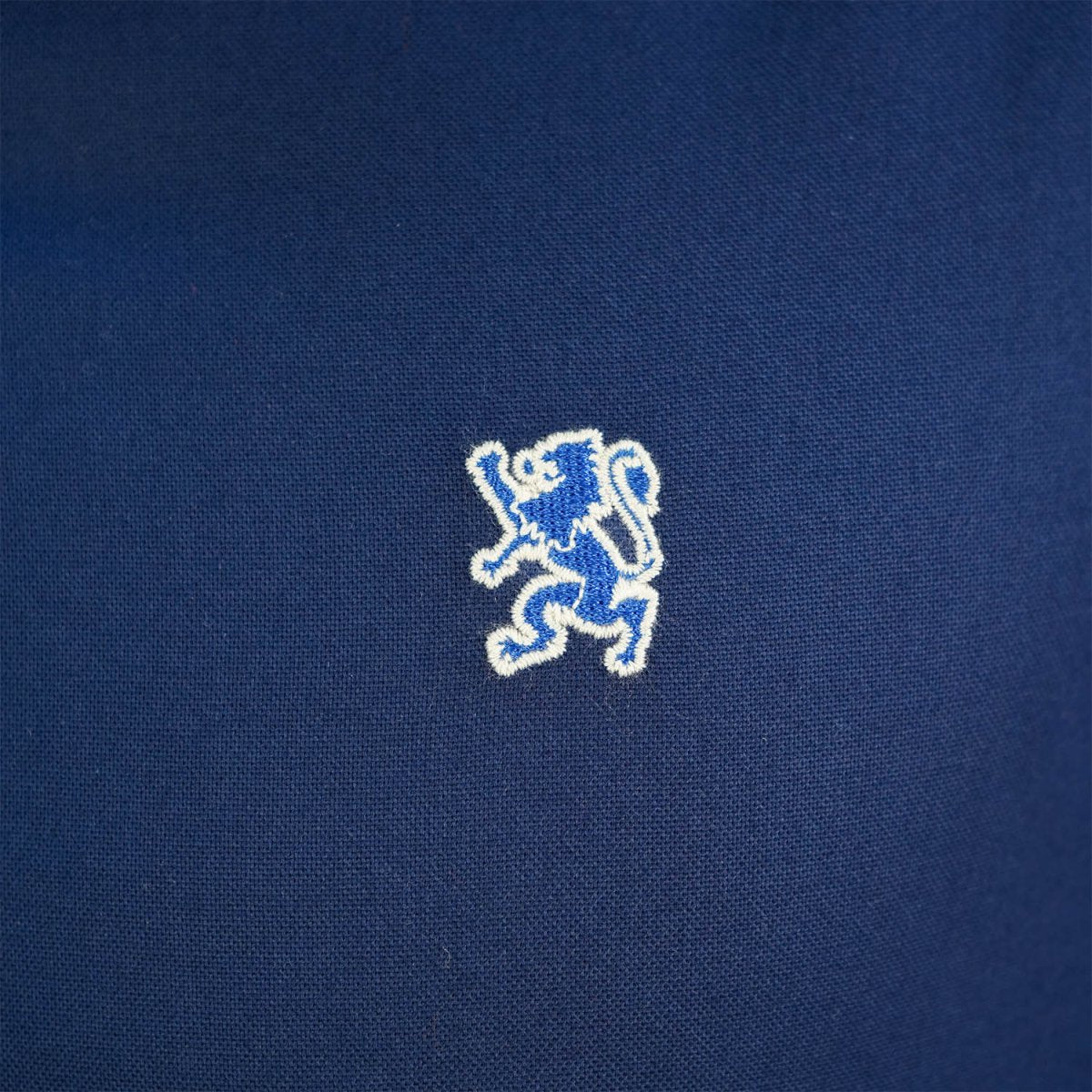Men's Cotton Oxford Shirt - Small Lion Embroidery, Slim Fit, Full Button - Giordano