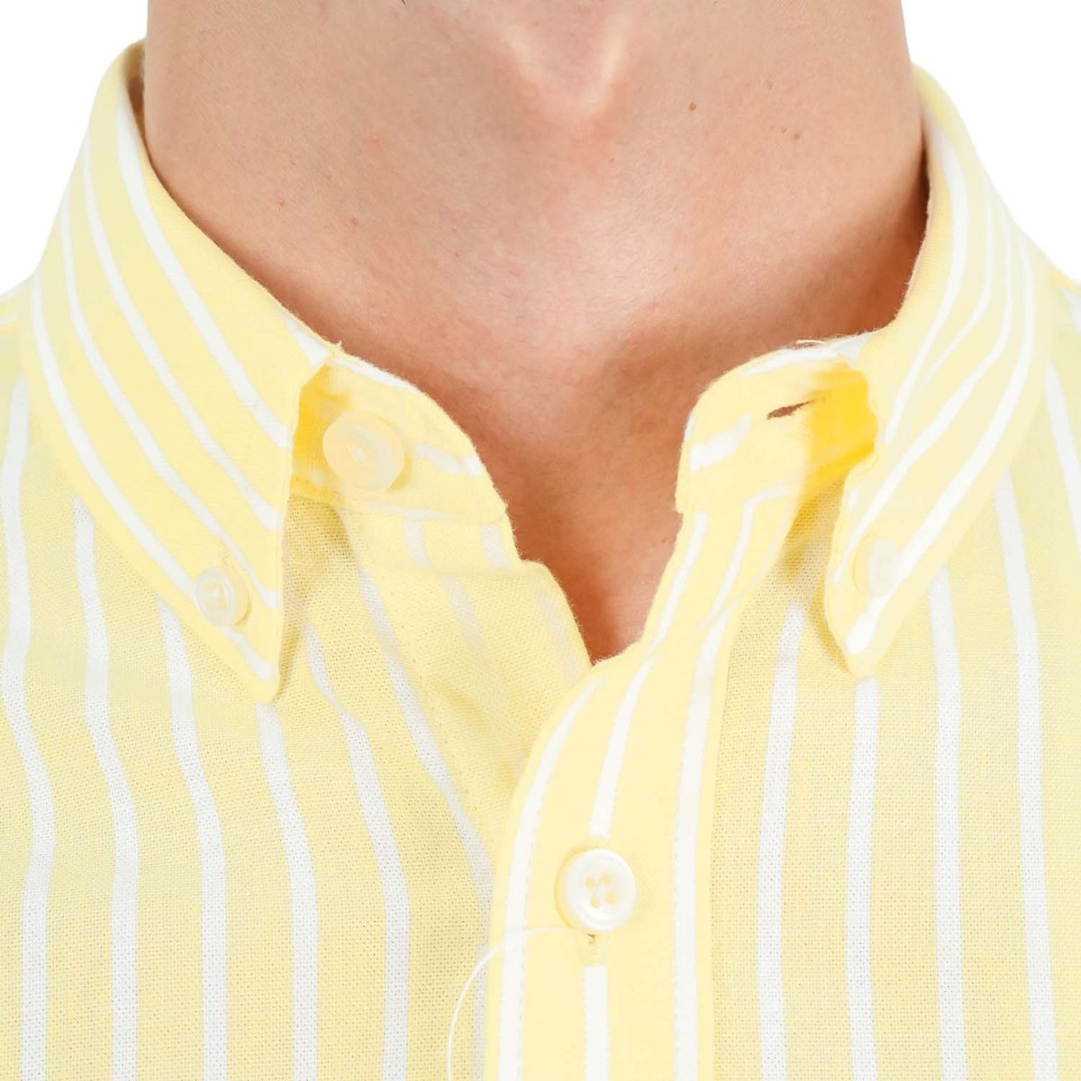 Men's Cotton Oxford Shirt - Small Lion Embroidery, Slim Fit, Full Button - Giordano